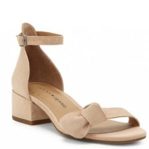 Lucky Brand Noliviah Brindle Kid Suede Leather Block Heel Ankle Strap Sandal 7.5